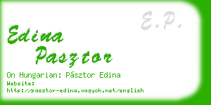 edina pasztor business card