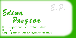 edina pasztor business card